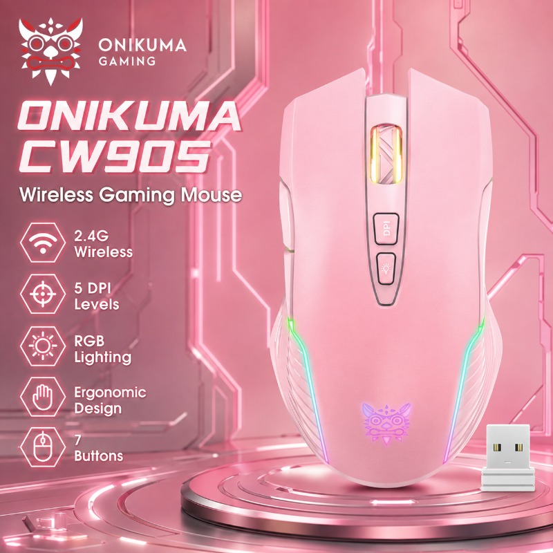 Pc Gaming X3D - فأرة ألعاب لاسلكية/سلكية ONIKUMA CW905 بدقة
