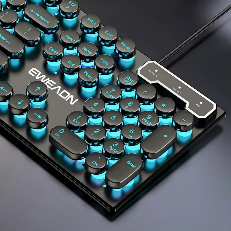 Pc Gaming Keyboard - مجموعة لوحة مفاتيح وماوس بتصميم ريترو
