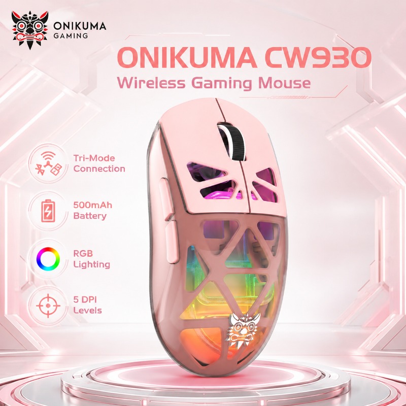 ماوس ألعاب لاسلكي شفاف وردي ON - مراجعة Pc Gaming X3D وسعره