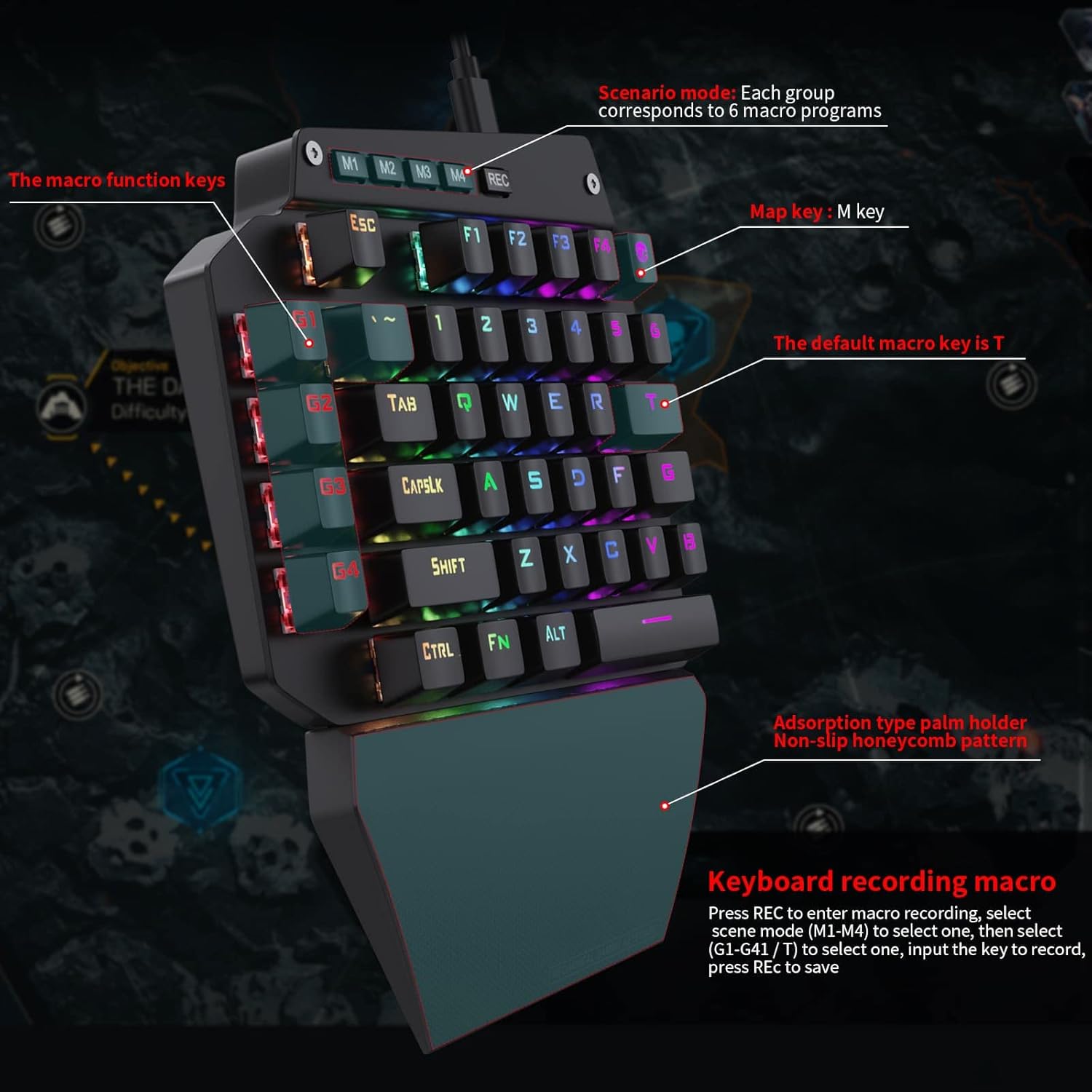 HUO JI لوحة مفاتيح ميكانيكية ل - مراجعة Rgb Keyboard Wrist Rest وسعره