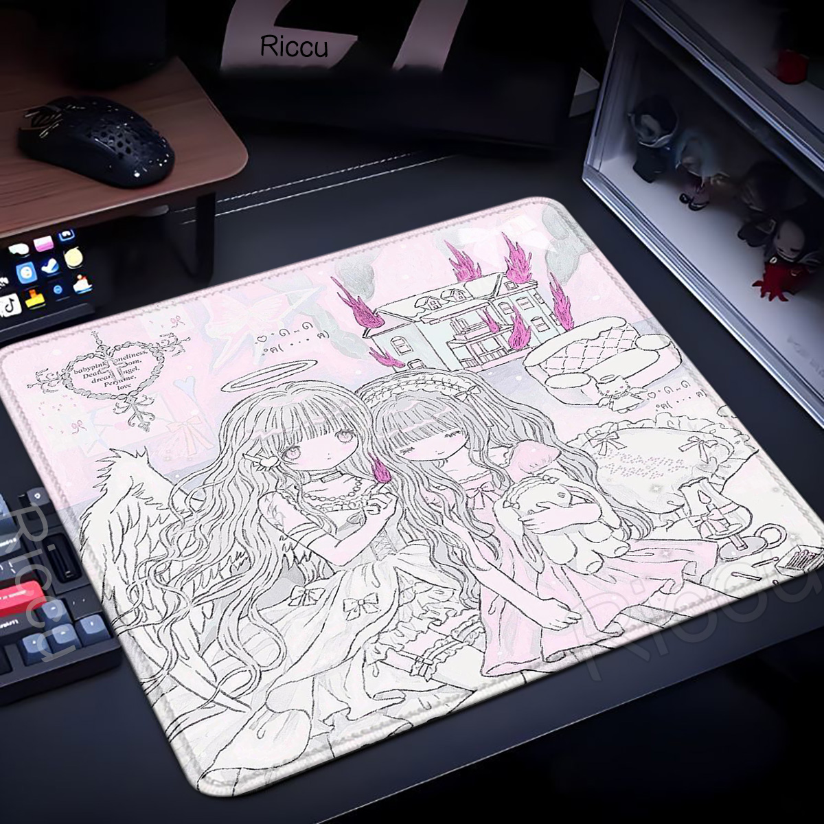 لوحة ماوس XL بتصميم سليبي أنجل - مراجعة Pc Gaming Pink وسعره